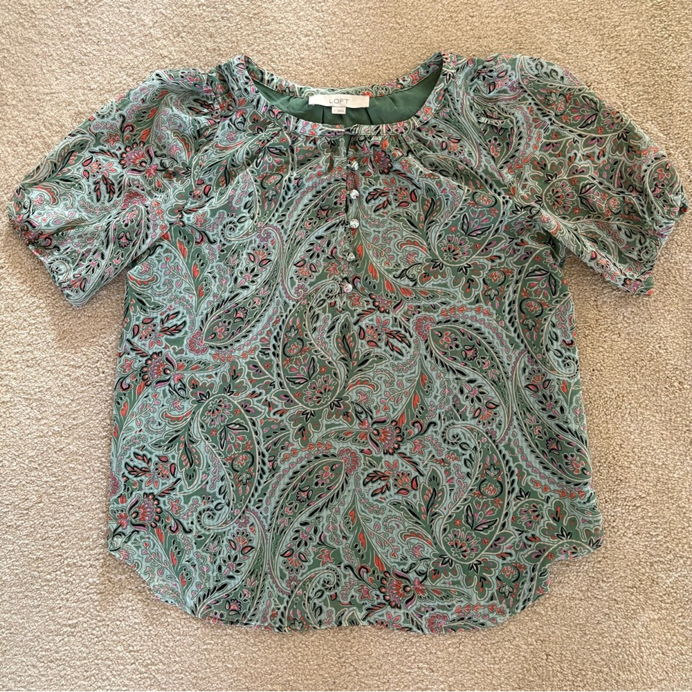 LOFT Multicolor Paisley Blouse